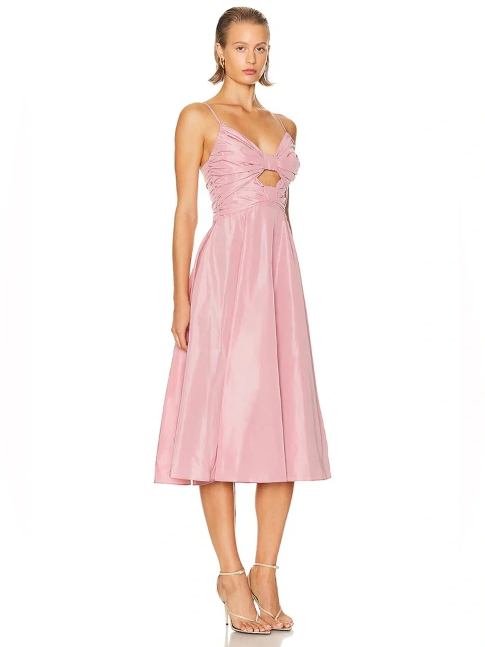 staud cut out dress STAUD Prismatic asymmetric cutout ribbed-knit maxi dress